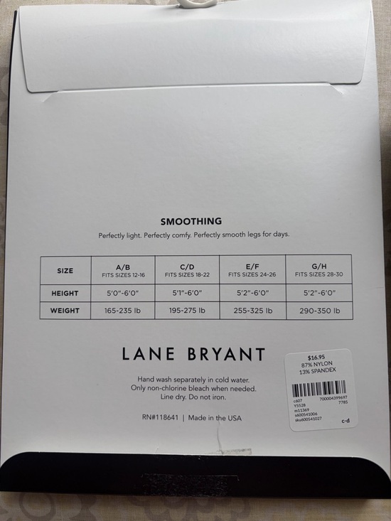 Lane Bryant Women’s Control-Top Smoothing Tights — Black/Nude - Picture 3 of 5